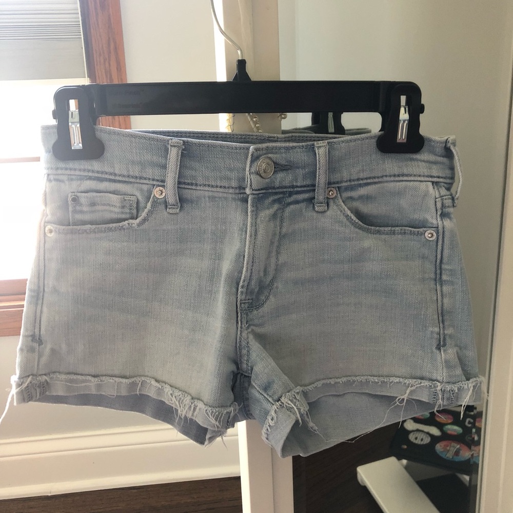 Abercrombie light wash jean shorts
